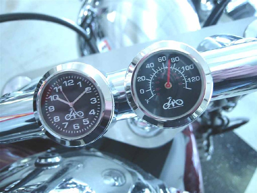 motorcycle Clock handlebar stem nut watch motorbike Gauge and mounts